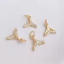 Copper-plated gold slightly embedded zircon lobster clasp DIY bracelet necklace link clasp hand grain buckle accessories