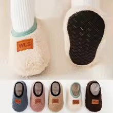 Autumn Winter Warm Baby Slippers Toddler Plush Floor Sock Shoes Boys Girls Soft Anti-slip Walking Shoes Indoor Home Kids Socks